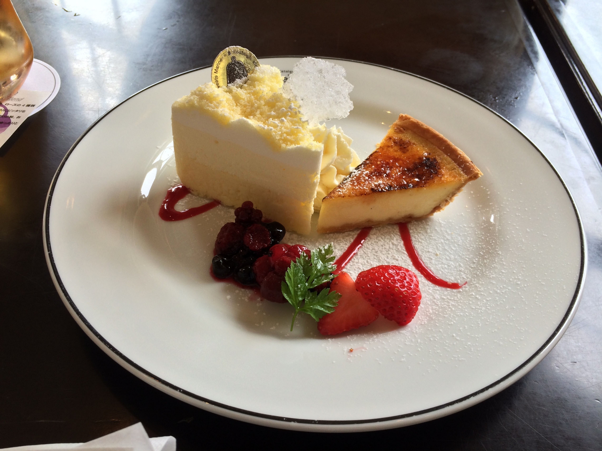 LeTAO Double Fromage cheesecake served at a cafe